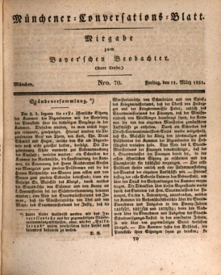 Münchener Conversations-Blatt (Bayer'scher Beobachter) Freitag 11. März 1831