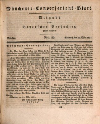 Münchener Conversations-Blatt (Bayer'scher Beobachter) Mittwoch 30. März 1831