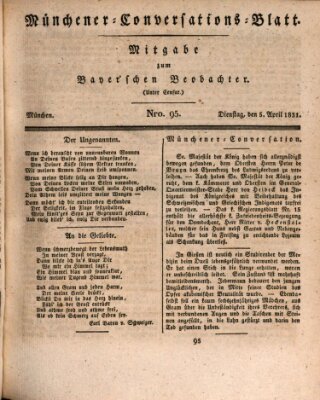 Münchener Conversations-Blatt (Bayer'scher Beobachter) Dienstag 5. April 1831