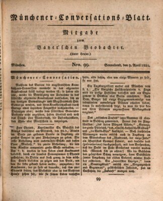 Münchener Conversations-Blatt (Bayer'scher Beobachter) Samstag 9. April 1831