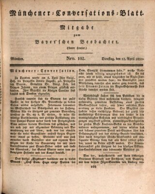 Münchener Conversations-Blatt (Bayer'scher Beobachter) Dienstag 12. April 1831