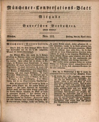 Münchener Conversations-Blatt (Bayer'scher Beobachter) Freitag 22. April 1831