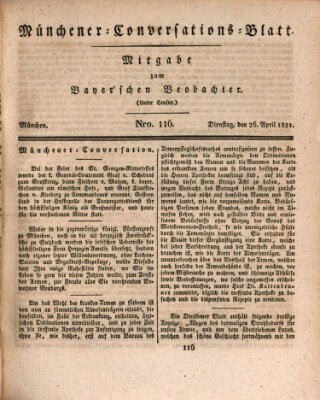 Münchener Conversations-Blatt (Bayer'scher Beobachter) Dienstag 26. April 1831