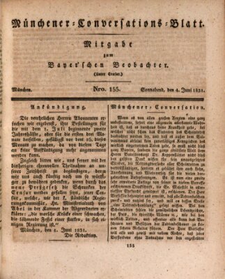 Münchener Conversations-Blatt (Bayer'scher Beobachter) Samstag 4. Juni 1831