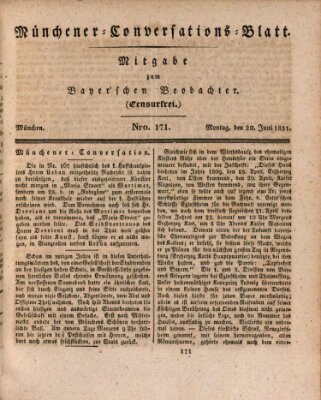 Münchener Conversations-Blatt (Bayer'scher Beobachter) Montag 20. Juni 1831