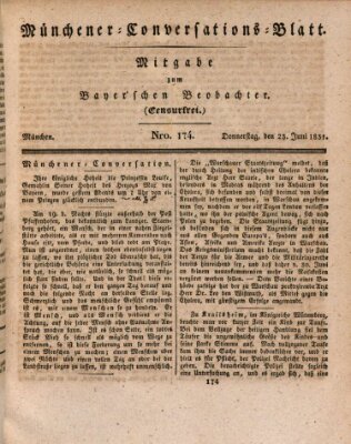 Münchener Conversations-Blatt (Bayer'scher Beobachter) Donnerstag 23. Juni 1831