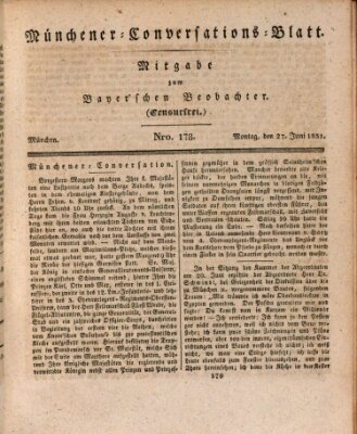 Münchener Conversations-Blatt (Bayer'scher Beobachter) Montag 27. Juni 1831