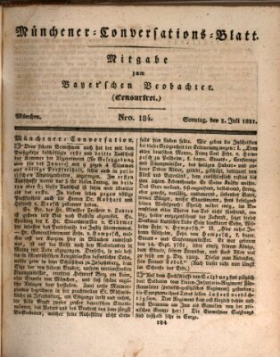 Münchener Conversations-Blatt (Bayer'scher Beobachter) Sonntag 3. Juli 1831