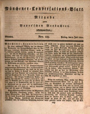 Münchener Conversations-Blatt (Bayer'scher Beobachter) Freitag 8. Juli 1831