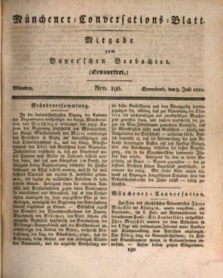 Münchener Conversations-Blatt (Bayer'scher Beobachter) Samstag 9. Juli 1831