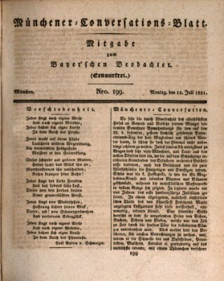 Münchener Conversations-Blatt (Bayer'scher Beobachter) Montag 18. Juli 1831