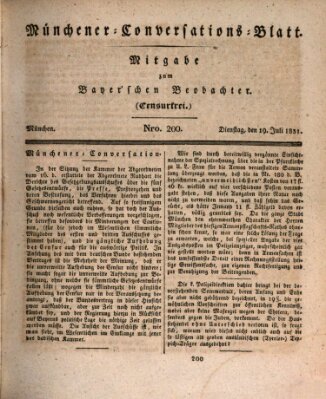 Münchener Conversations-Blatt (Bayer'scher Beobachter) Dienstag 19. Juli 1831