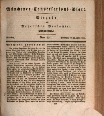 Münchener Conversations-Blatt (Bayer'scher Beobachter) Mittwoch 20. Juli 1831