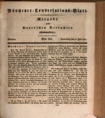 Münchener Conversations-Blatt (Bayer'scher Beobachter) Donnerstag 21. Juli 1831