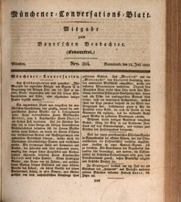 Münchener Conversations-Blatt (Bayer'scher Beobachter) Samstag 23. Juli 1831