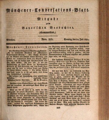 Münchener Conversations-Blatt (Bayer'scher Beobachter) Sonntag 24. Juli 1831