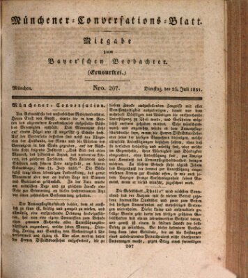 Münchener Conversations-Blatt (Bayer'scher Beobachter) Dienstag 26. Juli 1831