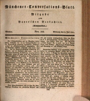 Münchener Conversations-Blatt (Bayer'scher Beobachter) Mittwoch 27. Juli 1831