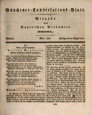 Münchener Conversations-Blatt (Bayer'scher Beobachter) Freitag 12. August 1831