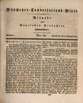 Münchener Conversations-Blatt (Bayer'scher Beobachter) Samstag 13. August 1831