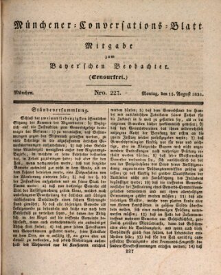 Münchener Conversations-Blatt (Bayer'scher Beobachter) Montag 15. August 1831