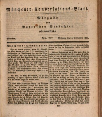 Münchener Conversations-Blatt (Bayer'scher Beobachter) Mittwoch 14. September 1831