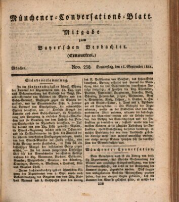 Münchener Conversations-Blatt (Bayer'scher Beobachter) Donnerstag 15. September 1831