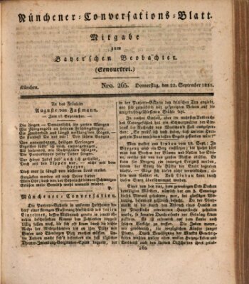 Münchener Conversations-Blatt (Bayer'scher Beobachter) Donnerstag 22. September 1831