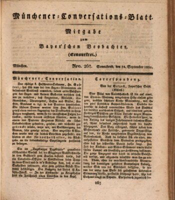 Münchener Conversations-Blatt (Bayer'scher Beobachter) Samstag 24. September 1831