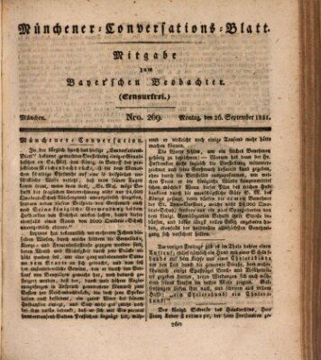 Münchener Conversations-Blatt (Bayer'scher Beobachter) Montag 26. September 1831