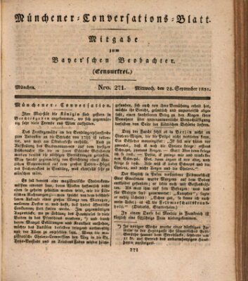 Münchener Conversations-Blatt (Bayer'scher Beobachter) Mittwoch 28. September 1831