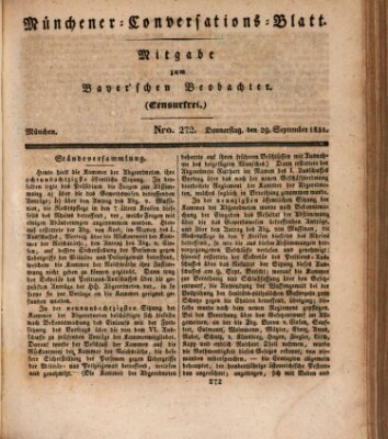 Münchener Conversations-Blatt (Bayer'scher Beobachter) Donnerstag 29. September 1831