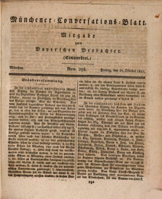 Münchener Conversations-Blatt (Bayer'scher Beobachter) Freitag 21. Oktober 1831