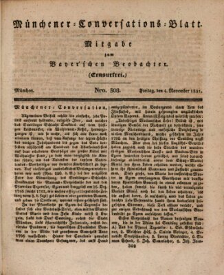 Münchener Conversations-Blatt (Bayer'scher Beobachter) Freitag 4. November 1831