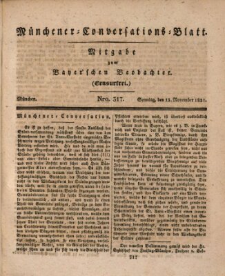 Münchener Conversations-Blatt (Bayer'scher Beobachter) Sonntag 13. November 1831