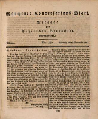 Münchener Conversations-Blatt (Bayer'scher Beobachter) Mittwoch 16. November 1831