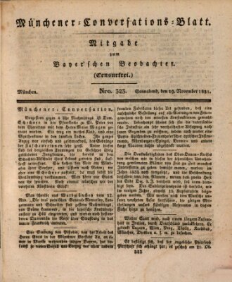 Münchener Conversations-Blatt (Bayer'scher Beobachter) Samstag 19. November 1831