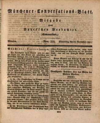 Münchener Conversations-Blatt (Bayer'scher Beobachter) Donnerstag 24. November 1831