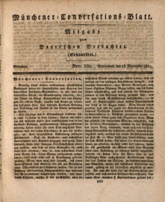 Münchener Conversations-Blatt (Bayer'scher Beobachter) Samstag 26. November 1831