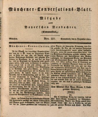 Münchener Conversations-Blatt (Bayer'scher Beobachter) Samstag 3. Dezember 1831