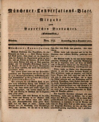 Münchener Conversations-Blatt (Bayer'scher Beobachter) Donnerstag 8. Dezember 1831