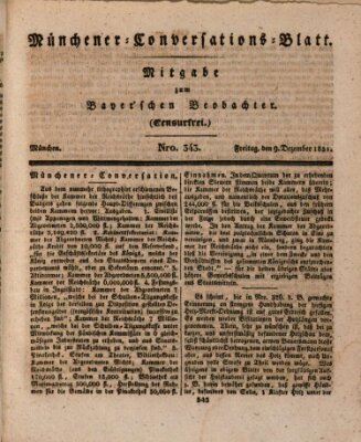 Münchener Conversations-Blatt (Bayer'scher Beobachter) Freitag 9. Dezember 1831