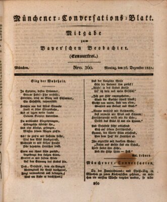 Münchener Conversations-Blatt (Bayer'scher Beobachter) Montag 26. Dezember 1831