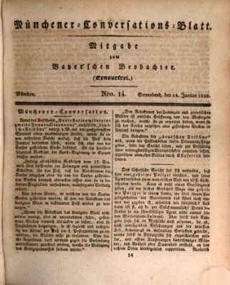 Münchener Conversations-Blatt (Bayer'scher Beobachter) Samstag 14. Januar 1832