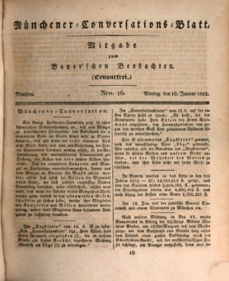 Münchener Conversations-Blatt (Bayer'scher Beobachter) Montag 16. Januar 1832