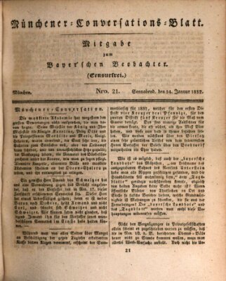 Münchener Conversations-Blatt (Bayer'scher Beobachter) Samstag 21. Januar 1832