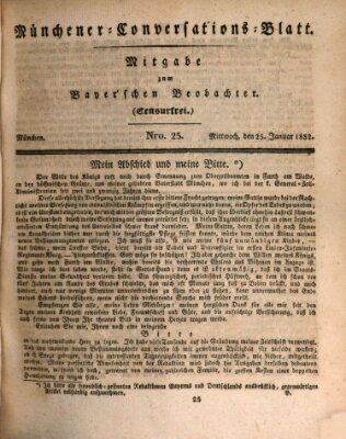 Münchener Conversations-Blatt (Bayer'scher Beobachter) Mittwoch 25. Januar 1832