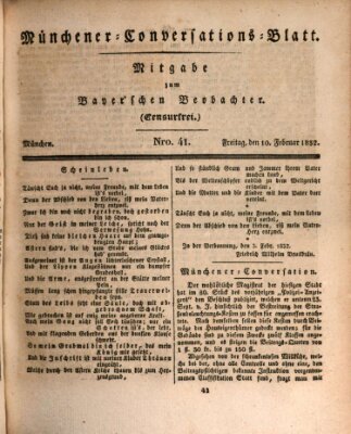 Münchener Conversations-Blatt (Bayer'scher Beobachter) Freitag 10. Februar 1832