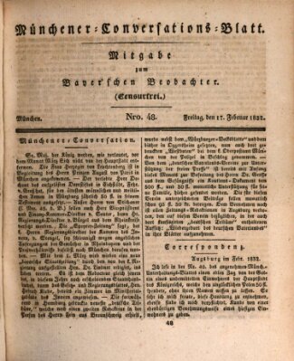 Münchener Conversations-Blatt (Bayer'scher Beobachter) Freitag 17. Februar 1832