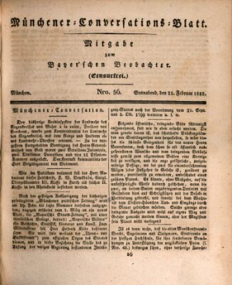 Münchener Conversations-Blatt (Bayer'scher Beobachter) Samstag 25. Februar 1832